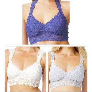 sz: S - Women’s Blue, Silver & Black Lace Convertible Bralette Bundle